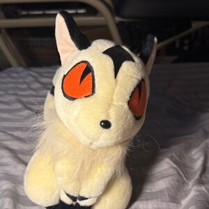 InuYasha fox Cream and Black Plush Toy with Orange Eyes